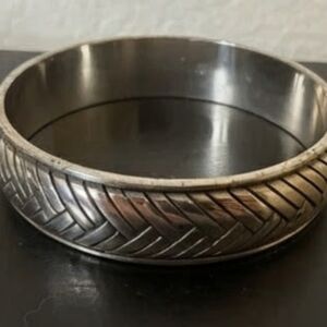 Brighton Silver Plated Wheat Weave Wide Bangle